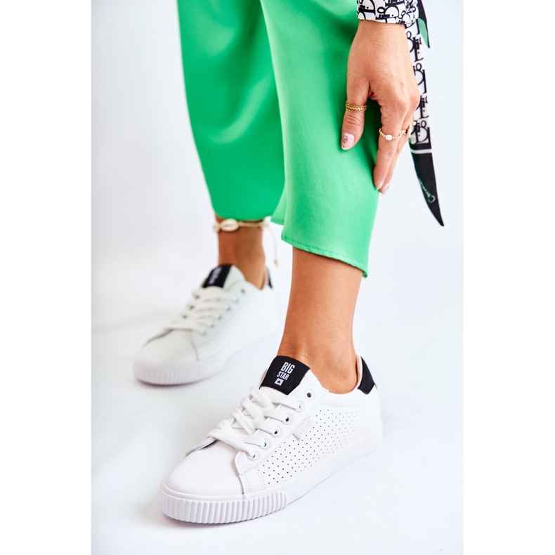 Dámské kožené tenisky Big Star HH274071 bílé a černé bílý 1