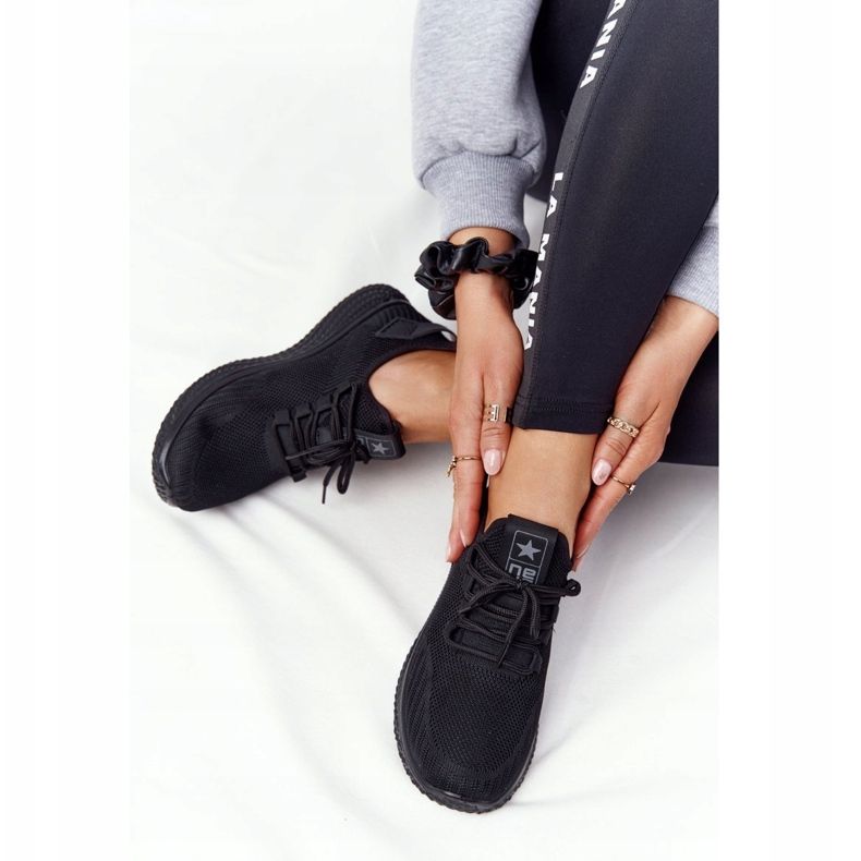 Dámské sklouznutí černé sportovní boty černá 2