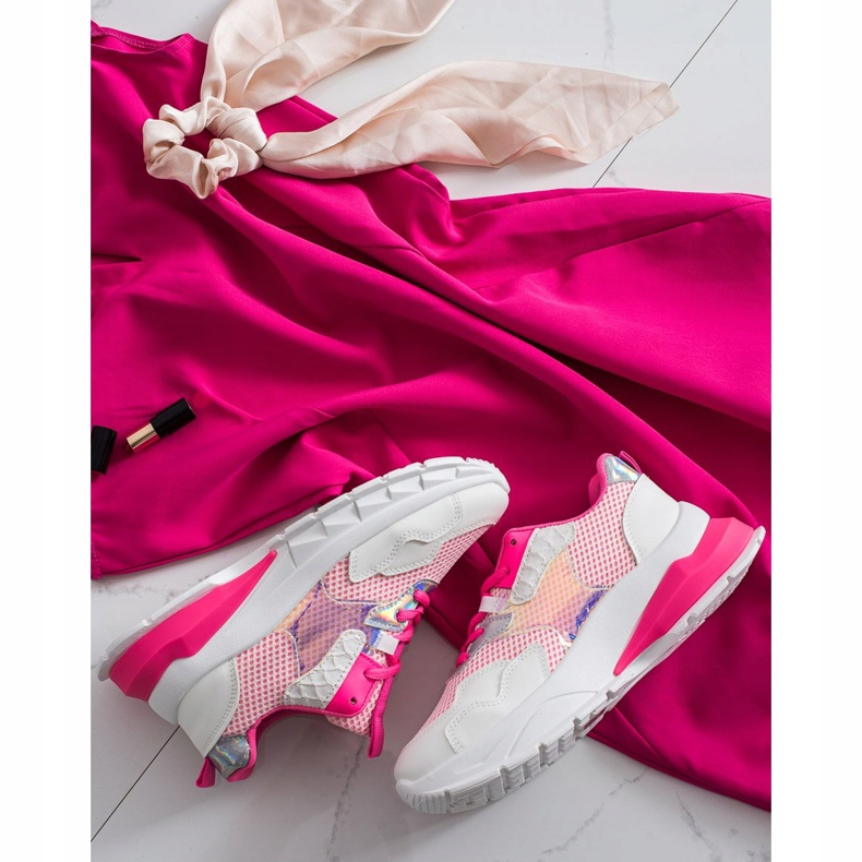 SHELOVET Módní tenisky bílý růžový 1