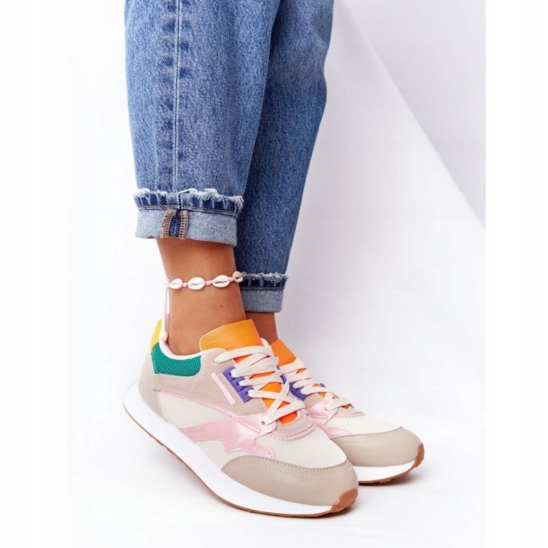 PS1 Dámské sportovní boty Tenisky béžové po hodině béžový vícebarevný 1