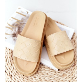 Dámské pantofle na platformě Big Star HH274689 Yellow žlutá 1