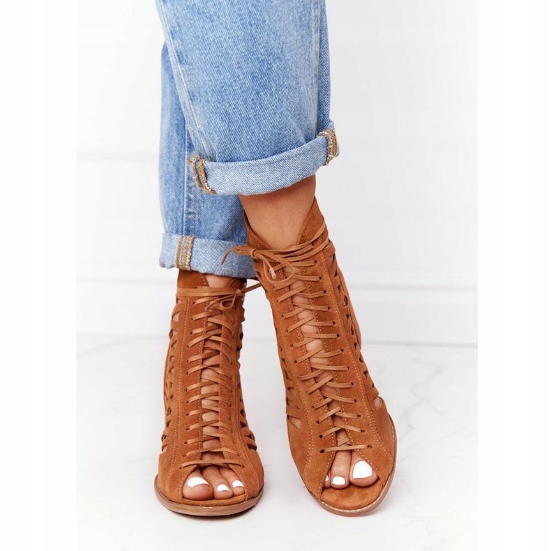 Semišové prolamované boty Maciejka Red 04040-29 hnědý 1