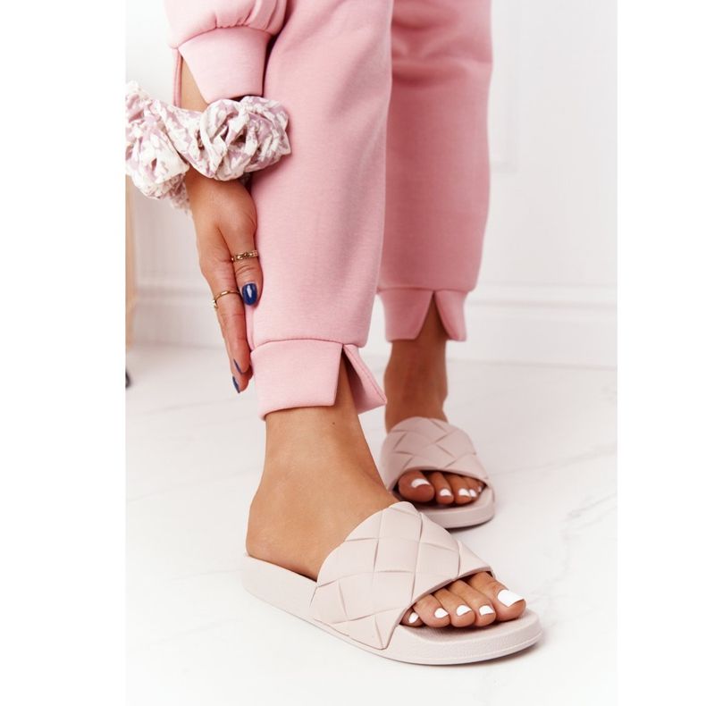 PS1 Dámské béžové gumové pantofle Pojďme plavat hnědý 1