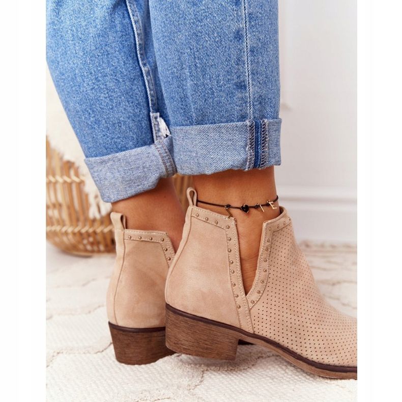 PS1 Prolamované boty s výřezy Beige Clever hnědý 1 PS1 Prolamované boty s výřezy Beige Clever hnědý 1