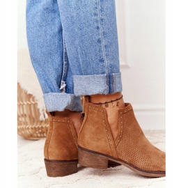 PS1 Prolamované boty s výřezy, Camel Clever hnědý 2