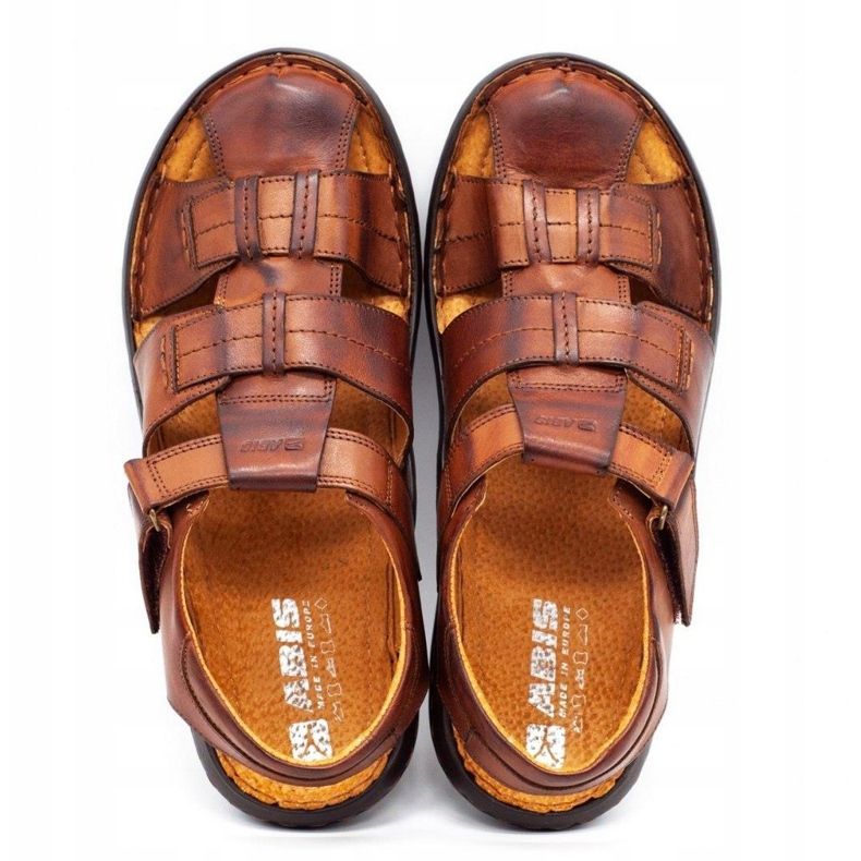 ABIS Pánské kožené sandály 4557 hnědé hnědý 4