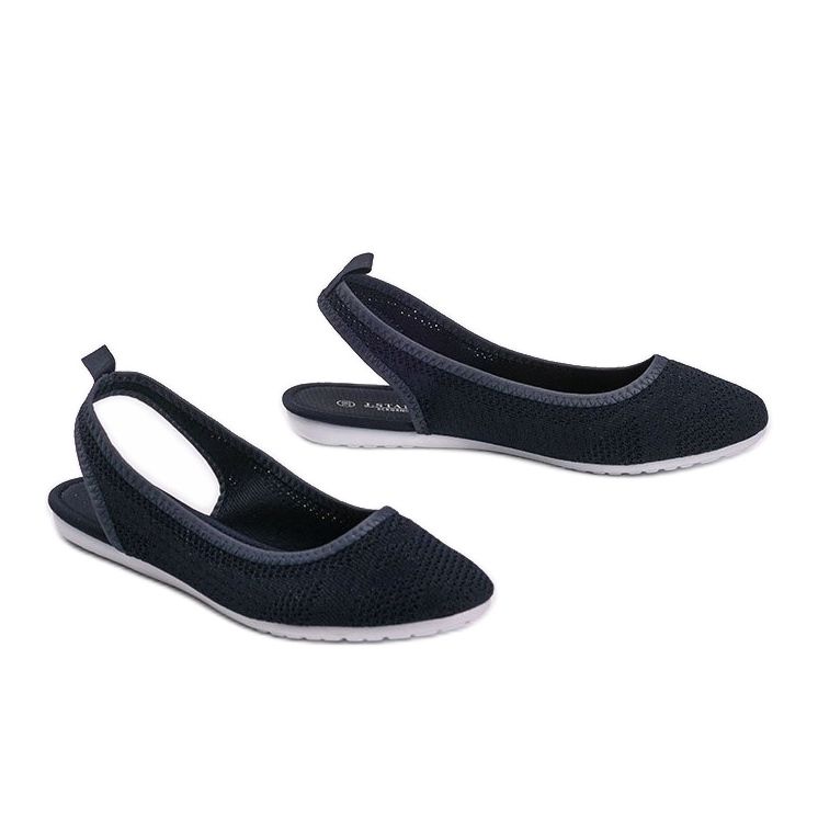 Námořnická modrá kožená balerína Frida 1