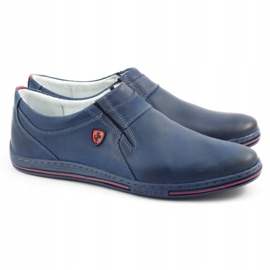 Polbut Pánská kůže Brogues 362 Navy Blue námořnická modř 2