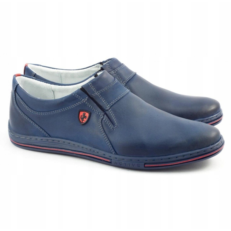 Polbut Pánská kůže Brogues 362 Navy Blue námořnická modrá 2