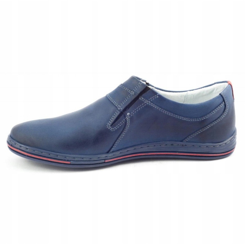 Polbut Pánská kůže Brogues 362 Navy Blue námořnická modř 1