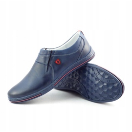 Polbut Pánská kůže Brogues 362 Navy Blue námořnická modř 3