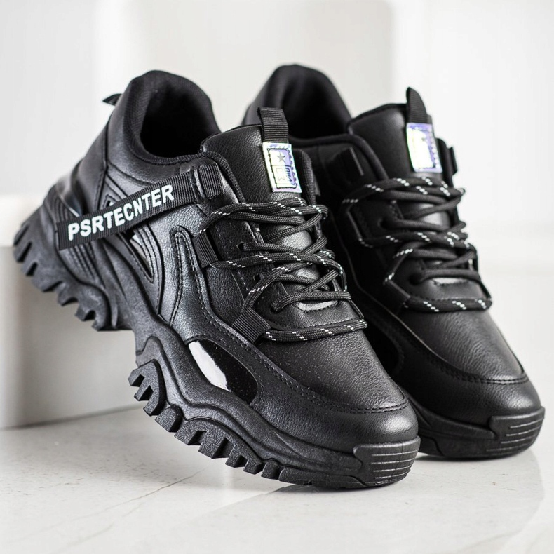 SHELOVET Jarní módní tenisky černá 2