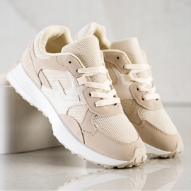 SHELOVET Béžové tenisky hnědý 1