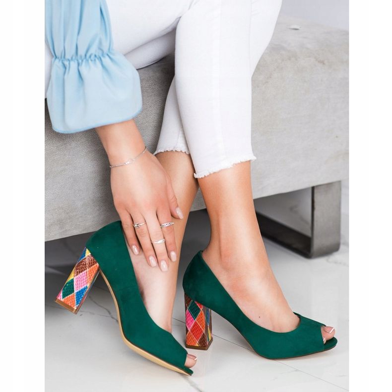 Sergio Leone Lodičky se vzorovanou patou zelená 1