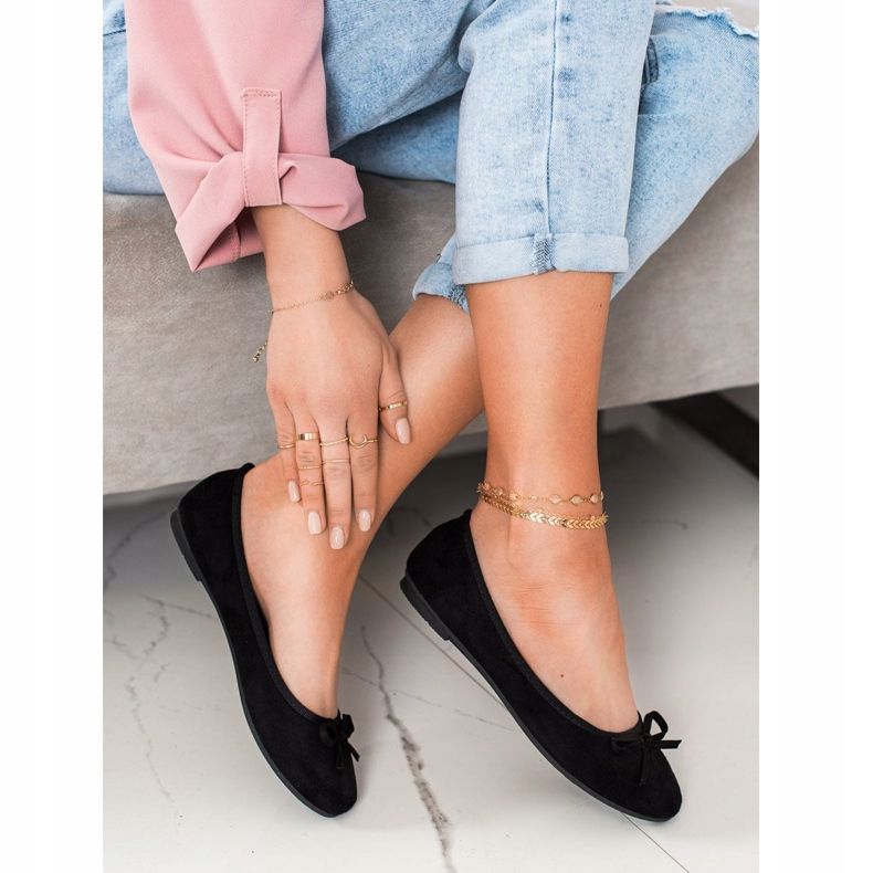 Clowse Klasická semišová balerína černá 1