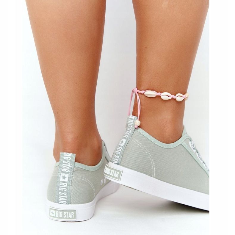 Dámské tenisky Big Star HH274097 zelené s manžetami zelená 2