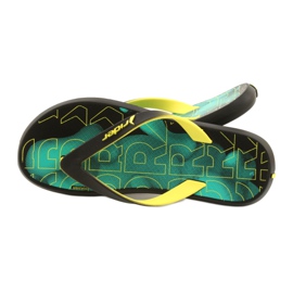 Černé pantofle Rider 83062 Energy VIII Kids Azure černá zelená žlutá 4