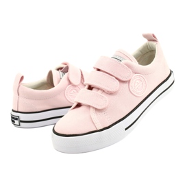 Tenisky na suchý zip American Club pink LH63 / 21 růžový 3