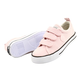 Tenisky na suchý zip American Club pink LH63 / 21 růžový 2