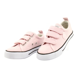 Tenisky na suchý zip American Club pink LH63 / 21 růžový 1