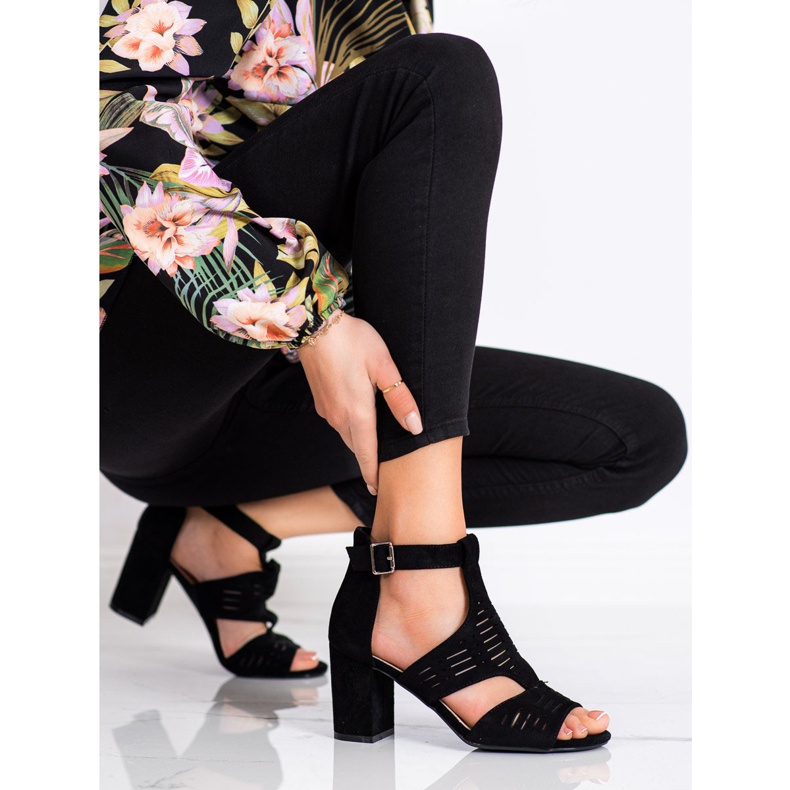 Prolamované sandály Sergio Leone černý 1