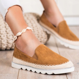 SHELOVET Semišové slipy na jaro hnědý 1