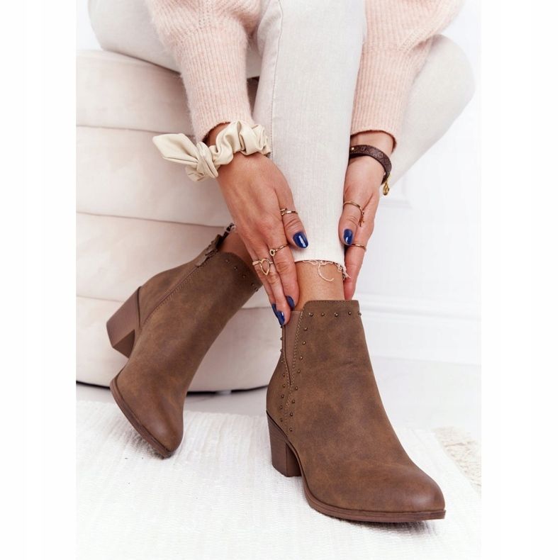 PJ1 Dámské teplé boty Jodhpur kozačky Khaki Morgan hnědý 1