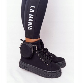 Dámské tenisky na platformě s ledvinami černým popcornem černá 2