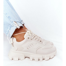 Dámské tenisky béžové New York Na Velké Podešvi béžový 2