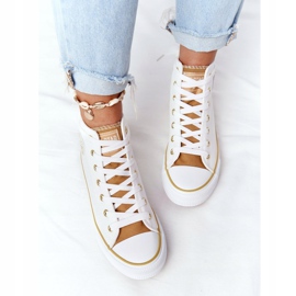 Dámské vysoké tenisky Big Star HH274450 bílé béžový bílý 1