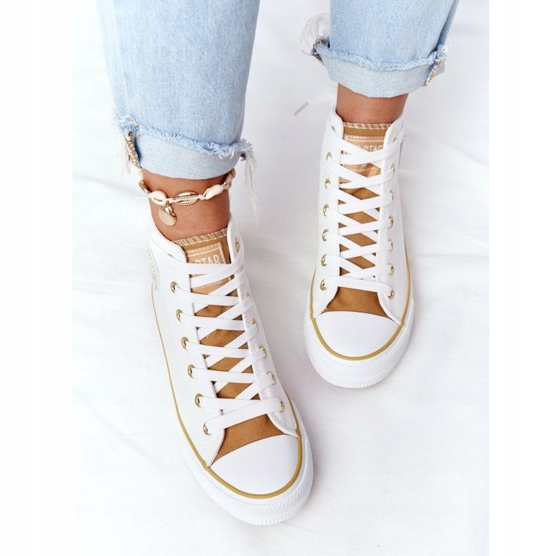 Dámské vysoké tenisky Big Star HH274450 bílé béžový bílý 1