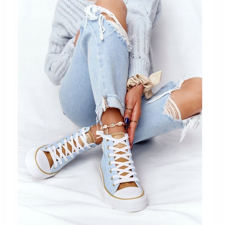 Dámské vysoké tenisky Big Star HH274449 modré modrý 1