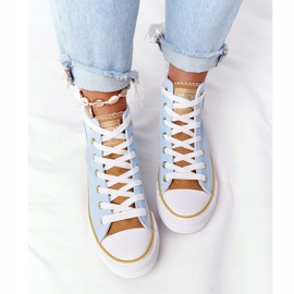 Dámské vysoké tenisky Big Star HH274449 modré modrý 2