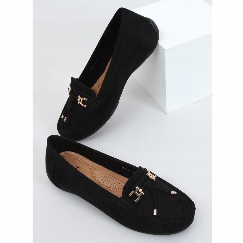 Černé dámské mokasíny s platformou černé H9228 Negro černá 1