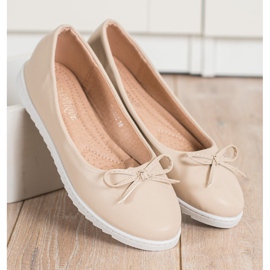 Diamantique Módní balerínky s eko kůží béžový 1