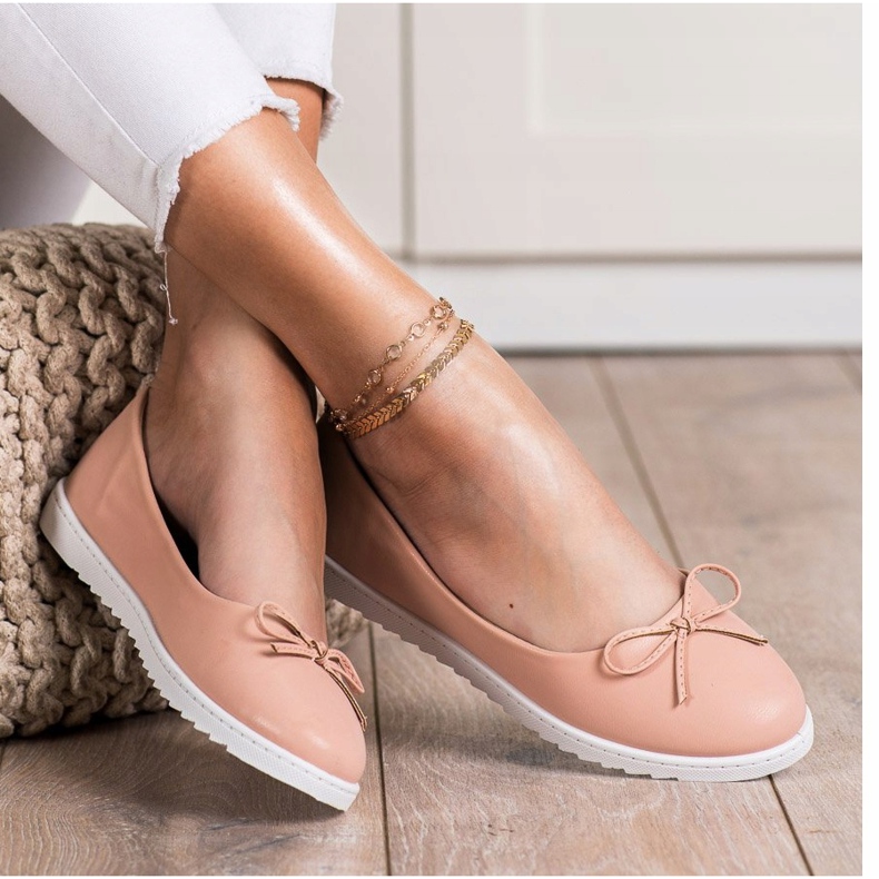 Diamantique Módní balerínky s eko kůží růžový 1