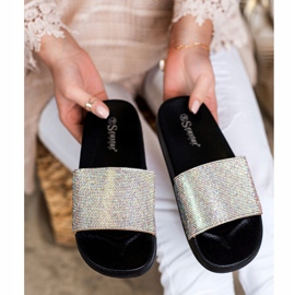 Seastar Pantofle S Krystaly černá stříbrný 1