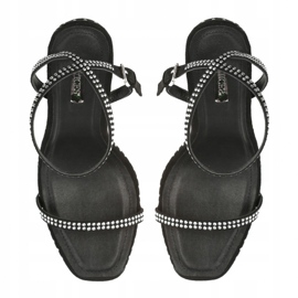 Sandály na vysokém podpatku Vices 5154-1A Black černý stříbro 2