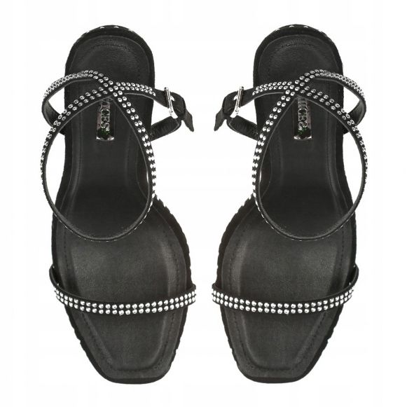 Sandály na vysokém podpatku Vices 5154-1A Black černý stříbro 2