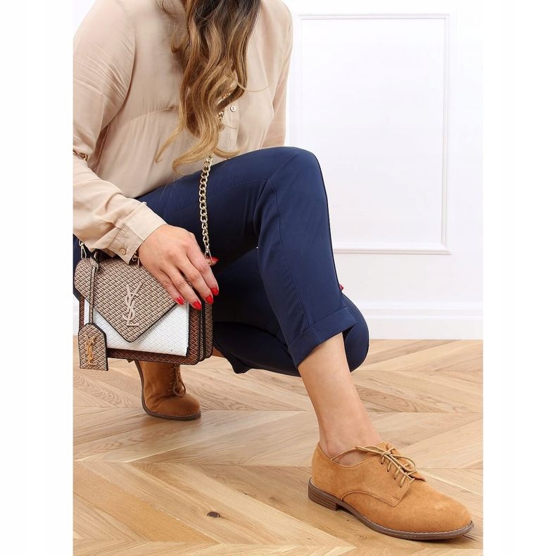 Camel G325 Velbloudí krajkové mokasíny hnědý 1