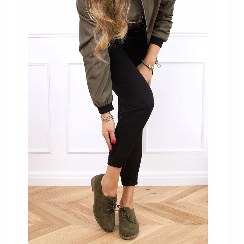 Zelené šněrovací mokasíny G325 Green zelený 1