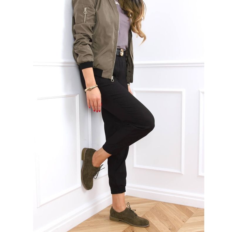 Zelené šněrovací mokasíny G325 Green zelený 2
