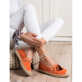 Best Shoes Módní espadrilky s ornamenty oranžový 1