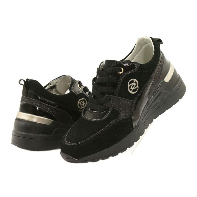 Evento Kožené dámské tenisky na klínu 21PB08-3954 Černá 2