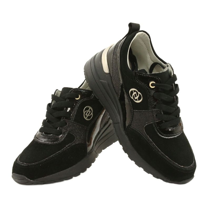 Evento Kožené dámské tenisky na klínu 21PB08-3954 Černá 3