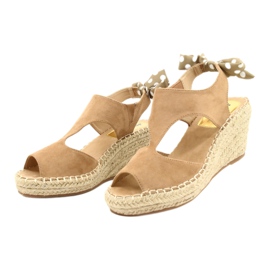 Dámské sandály Beige Espadrille s lukem Jezzi 21SD98-3593 béžový 1