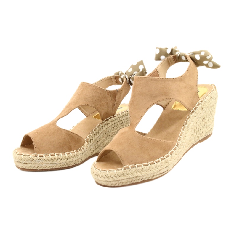 Dámské sandály Beige Espadrille s lukem Jezzi 21SD98-3593 béžový 1