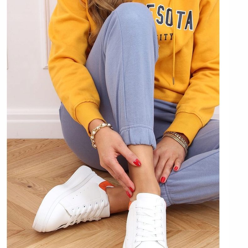 Dámské bílé a oranžové tenisky A88-63 Orange bílý oranžový 1