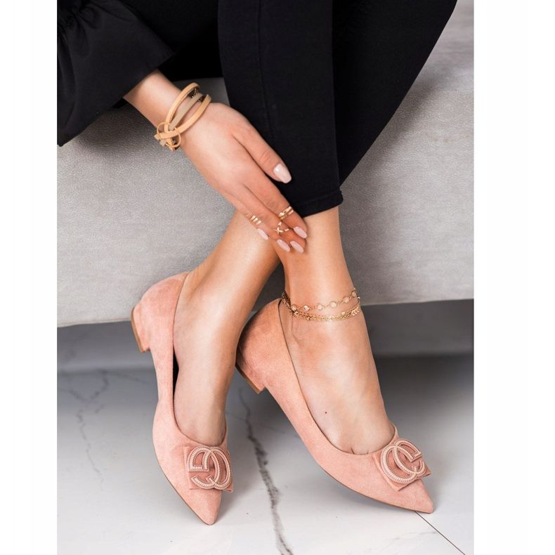 Fama Elegantní baletka s ozdobou růžový 2