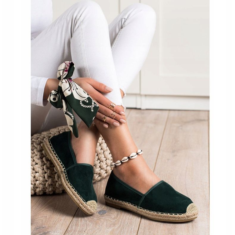 Kayla Lehké prolamované espadrilky zelený 1